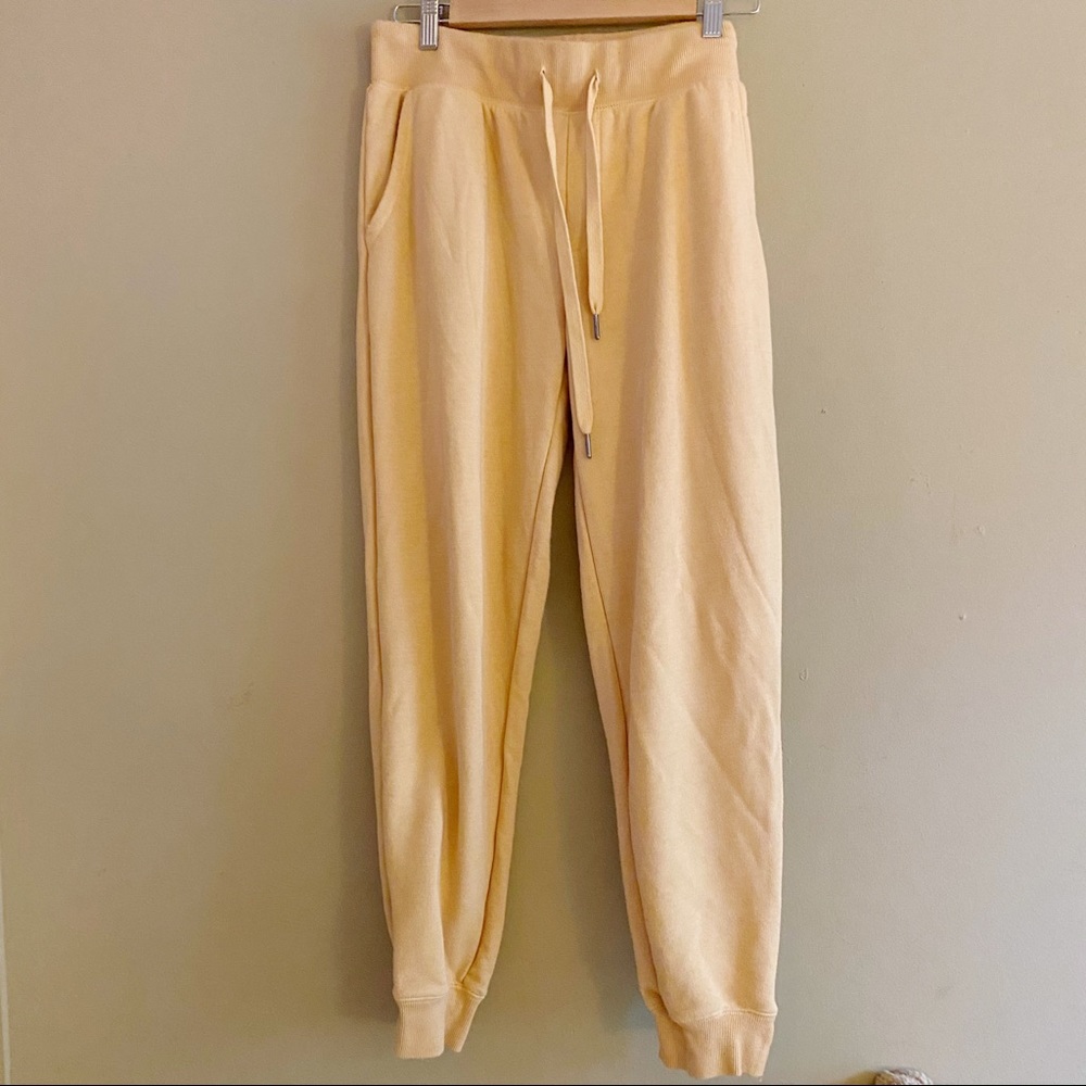 Z Supply Yellow Knit Joggers - Picture 1 of 6